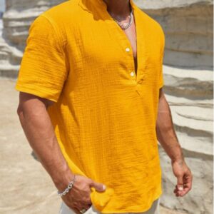 Camisa holgada de hombre de unicolor