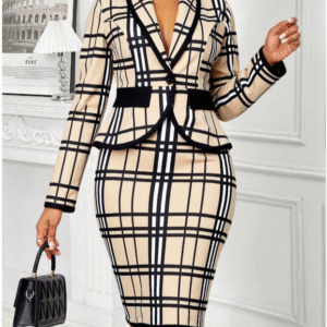 Lady Conjunto de blazer y falda minimalista para mujer