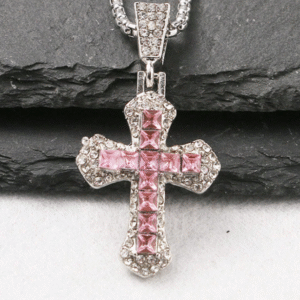 1 pieza color plata colgante Cruz Collar para hombres