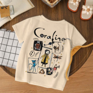 Camiseta informal de niña con estampado de dibujos animados