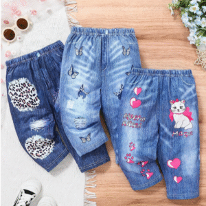 3 pantalones cómodos y elásticos con estampado lindo