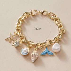 Andkiss Starfish & Fish Tail Charm Bracelet