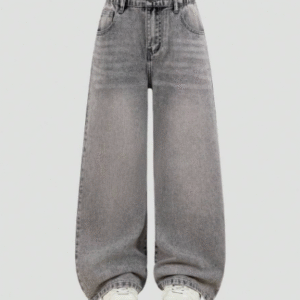 Plus Size Toddler Boys' Casual Washed Light Gray Denim Straight Leg Jeans