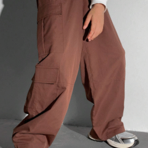 Pantalones cargo de corte holgado con múltiples bolsillos para niño preadolescente